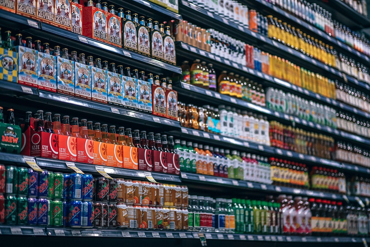 Pixabay tags: beverages, bottles, shelf, cans, coke, cola, consumption, diet, drink, supermarket, pepsi, shop, soda, sprite, lemonade, many, variety, store